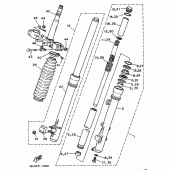 Схема узла: Вилка передней оси Yamaha DT125 DT125R