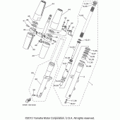 Схема узла: Вилка передней оси Yamaha XV1600 Road Star Silverado