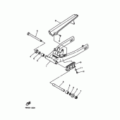 Схема узла: Задний рычаг и Подвеска Yamaha XJ600 SECA II
