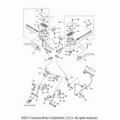 Схема вузла: Передній гальмівний циліндр Yamaha XV1900 Roadliner S