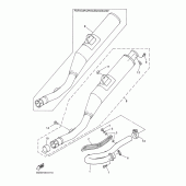 Схема вузла: Вихлопна система Yamaha WR400F