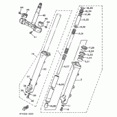 Схема узла: Вилка передней оси Yamaha XV750 Virago