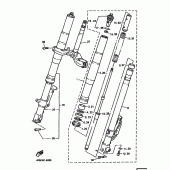 Схема узла: Вилка передней оси Yamaha YZF750 YZF750