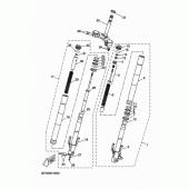 Схема вузла: Вилка передньої осі Yamaha YZF-R125