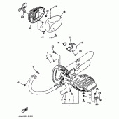 Схема вузла: Вихлопна система Yamaha XV535 Virago