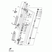 Схема вузла: Вилка передньої осі Yamaha YZ400