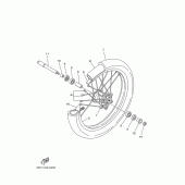 Схема узла: Переднее колесо Yamaha YZ250 YZ250