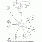 Схема вузла: Електроустаткування (1) Yamaha XVS1100 V-Star Classic