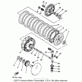 Схема узла: Сцепление Yamaha XT350 XT350