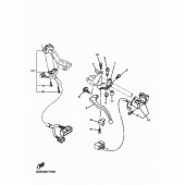 Схема вузла: Пульт управління рулевою і Ричаг Yamaha XVS950 XV950 Racer