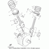 Схема узла: Коленчатый вал и Поршень Yamaha XV1600 Road Star Silverado