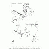 Схема вузла: Передній гальмівний циліндр Yamaha XVS1100 V-Star Midnight Custom