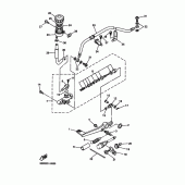 Схема вузла: Задній гальмівний циліндр Yamaha YZF-R6/YZF600 R6