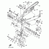 Схема вузла: Задній важіль та підвіска Yamaha XT600 XT600