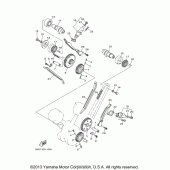 Схема вузла: Розподільний вал та Ланцюг ГРМ Yamaha XVS1100 V-Star Custom