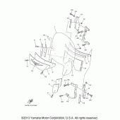 Схема узла: Облицовочные элементы (1) Yamaha XV1700 Road Star Silverado