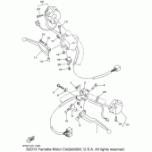 Схема вузла: Пульт управління рульовий та Важіль Yamaha XVS650 V-Star Custom