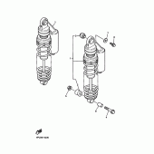 Схема вузла: Задній важіль та підвіска Yamaha XJR1200