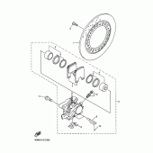 Схема вузла: Задній гальмівний супорт Yamaha XJR400