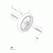 Схема вузла: Переднє колесо Yamaha YZF-R6/YZF600 R6