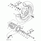 Схема вузла: Заднє колесо Yamaha TDM850