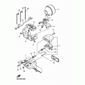 Схема вузла: Задній ліхтар (Стоп сигнал) Yamaha XVS950 SCR950