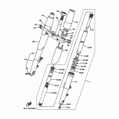 Схема вузла: Вилка передньої осі Yamaha XV1900 Stratoliner S