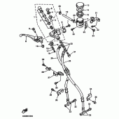 Схема узла: Передний тормозной цилиндр Yamaha YZF750 YZF750
