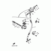 Схема узла: Передний тормозной цилиндр Yamaha XT225 XT225
