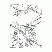 Схема вузла: Підніжки та Підставка Yamaha XV125 Virago