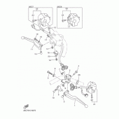 Схема узла: Пульт управления рулевой и Рычаг Yamaha XVS400 Drag Star