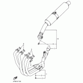 Схема вузла: Вихлопна система Yamaha FZ400