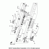 Схема вузла: Вилка передньої осі Yamaha YZ450F YZ450FX