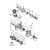 Схема вузла: Колінчастий вал та Поршень Yamaha XT350 XT350