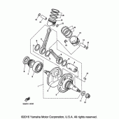 Схема вузла: Колінчастий вал та Поршень Yamaha XV250 V-Star