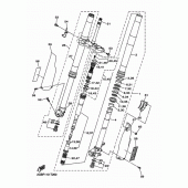 Схема вузла: Вилка передньої осі Yamaha WR450F