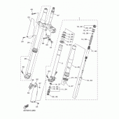 Схема вузла: Вилка передньої осі Yamaha WR250 WR250R