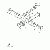 Схема вузла: Задній важіль та підвіска Yamaha VMX12 V-MAX