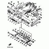 Схема узла: Задний рычаг и Подвеска Yamaha YZ125