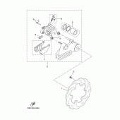 Схема вузла: Задній гальмівний супорт Yamaha WR125 WR125R
