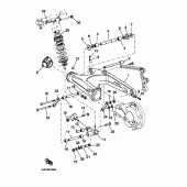 Схема узла: Задний рычаг и Подвеска Yamaha BT1100 Bulldog