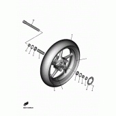 Схема вузла: Переднє колесо Yamaha YZF-R6/YZF600 R6