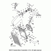 Схема вузла: Радіатор та Патрубок системи охолодження Yamaha XVS1300 Stryker Bullet Cowl Cruiser