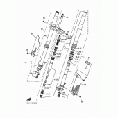 Схема вузла: Вилка передньої осі Yamaha YZ250 YZ250F