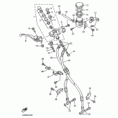 Схема узла: Передний тормозной цилиндр Yamaha YZF750 YZF750