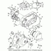 Схема вузла: Кришки картера (1) Yamaha XVS650 V-Star Custom