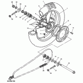 Схема вузла: Заднє колесо Yamaha TT600