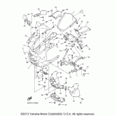 Схема вузла: Облицювальні елементи (1) Yamaha YZF600R Thundercat