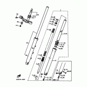Схема вузла: Вилка передньої осі Yamaha XV400 Virago