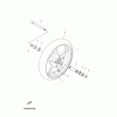 Схема вузла: Переднє колесо Yamaha MT03 MT-03
